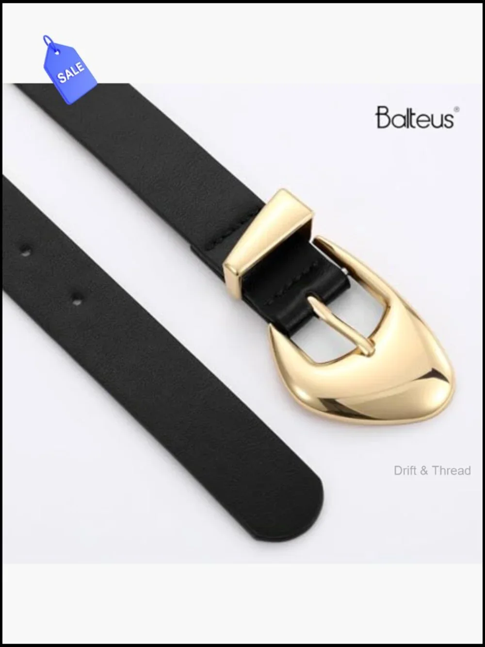 Chunky Gold Buckle Vegan Leather Belt Adjustable Wide Waist Belt for Women High